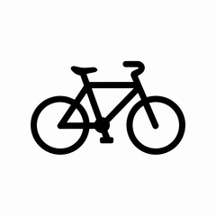 Simple Black Bicycle Icon on White Background