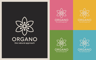 Organo Logo with Floral Design in Multiple Colors