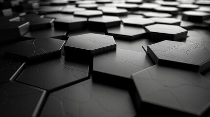 Dark grey hexagonal geometric design enhanced by subtle ambient lighting effects