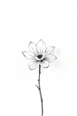 Elegant single flower drawing