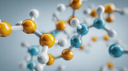 Scientific visualization of amino acids related to proteins and wellness.