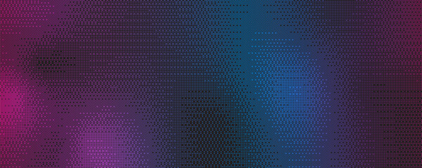 Abstract undulating gradient pattern in maroon and blue tones, pixel texture of dots, optical illusion of pop art, futuristic twisted grunge pattern, vector background