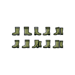 Beige Rain Boots Icons
