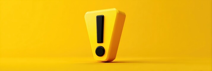 3D exclamation point on a yellow background