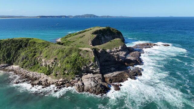 Cabo Frio Praia das Conchas Beach 4k Drone footage of realxing beach and sea cliffs
