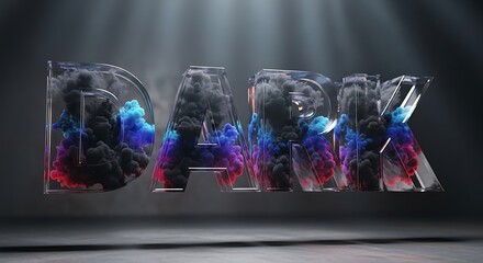 Dark Glass Smoke Text Effect.