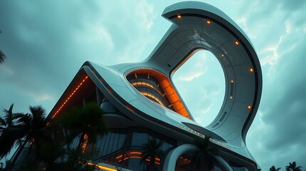 Fototapeta premium Futuristic building exterior