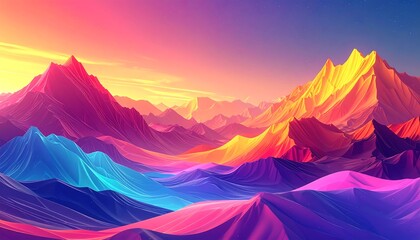 Colorful mountain range landscape (1)