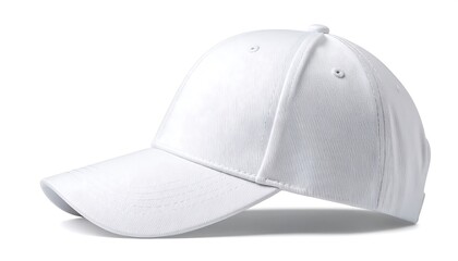 Fototapeta premium White baseball cap on white background