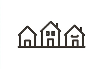 Three simple houses in a row.