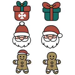 Fototapeta premium Christmas Santa Claus Icon Set
