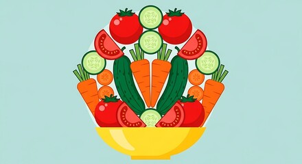 Colorful Veggie Bowl with Healthy Food.