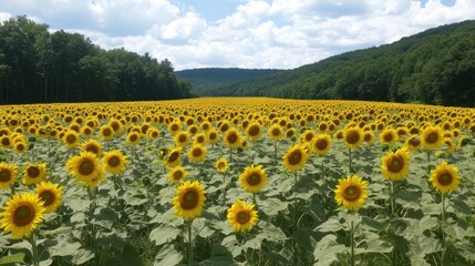 Obraz premium Sunflower field landscape