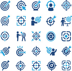 Target icon set. Goal, achievement and success symbol collection.