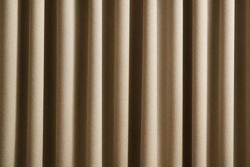 Obraz premium Beige curtain folds with soft shadowing under warm light creating a textured background for interior design or decoration concept. Ai generative