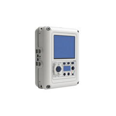 Industrial Control Panel with LCD Screen and Rotary Dial - Modern Automation Technology