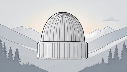 Obraz premium Winter Knitted Cap in Mountains