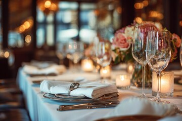 Elegant table setting in a restaurant