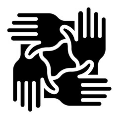 Obraz premium Teamwork icon glyph style vector illustration