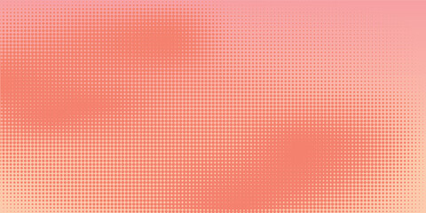 Pink  orange red polka dots gradient halftone background. Pop art cartoon dot texture with comic graphic design, Horizontal abstract pattern wall. vector modern