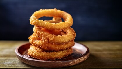 crispy golden onion rings stack appetizer delight deep fried snack homemade comfort food tasty treat indulgent