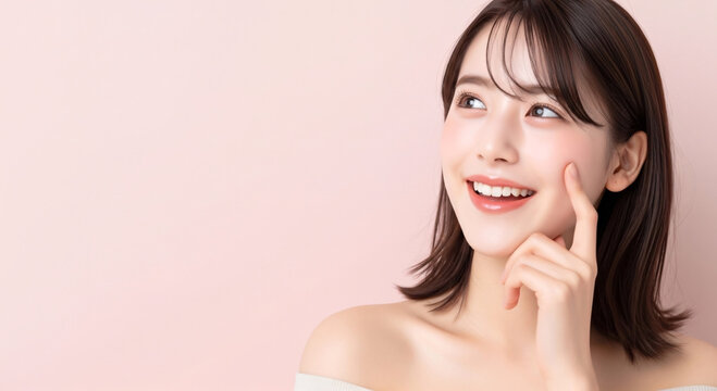 笑顔、アジア人女性、若い