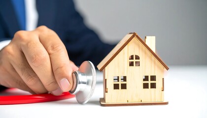 Doctor examines a model house