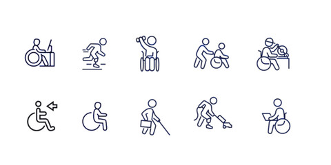 Set  icons related to disability