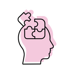Mind Puzzle color shadow thinline icon , vector, pixel perfect, illustrator file 
