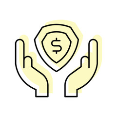 Money Insurance color shadow thinline icon , vector, pixel perfect, illustrator file 
