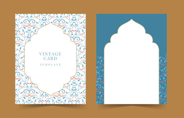 Luxury mandala wedding card invitation template. Arabic islamic background
