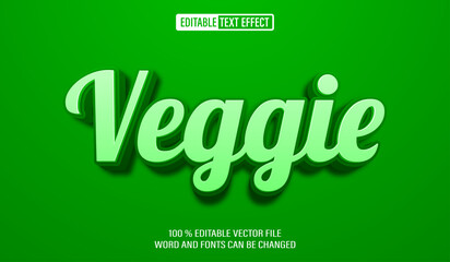 Green Veggie 3D Text Effect &ndash; Editable Style Template