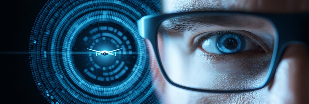 Medium close up of radar operator analyzing UAV detection data on digital screen. - Powered by Adobe