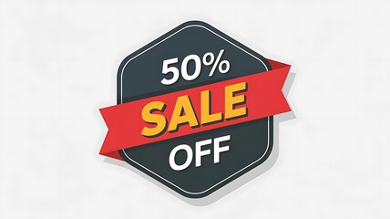 Grab amazing deals with a bold 50% OFF sale banner, perfect for driving customer excitement and boosting your retail promotions with vibrant, eye-catching design that screams savings and urgency