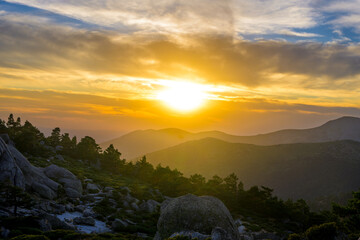 Sierra de Guadarrama al atardecer, Siete Picos