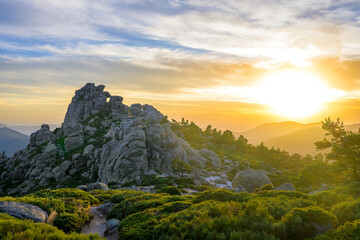 Sierra de Guadarrama al atardecer, Siete Picos