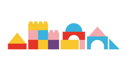Fototapeta premium Colorful geometric shapes in modern flat design for creative concepts