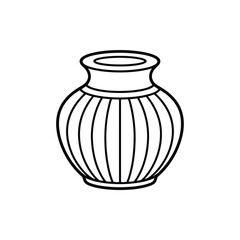 Simple outline drawing of a classic fluted vase
