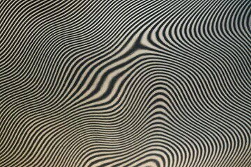 Obraz premium Abstract wavy optical illusion background with dark lines on light surface forming hypnotic pattern in fluid motion style. Ai generative. Ai generative