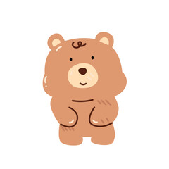 cute little bear cub. white background.