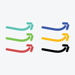 Doodle Right Arrow Set – Colorful Curved Arrow Collection for Highlighting & Direction
