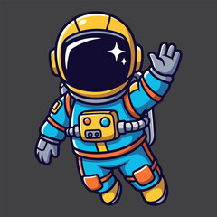Obraz premium Cute astronaut vector mascot illustration in spacesuit