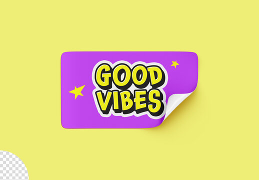 Rectangular Sticker Mockup