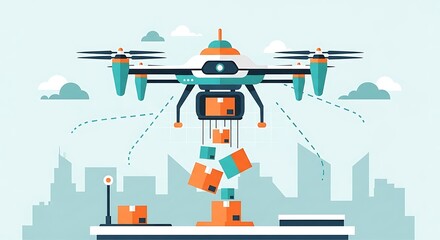 Drone Delivery Cityscape. (4)