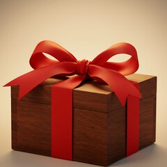 Crimson Bow, Dark Wood Gift