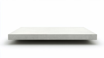 Concrete slab floating on white surface