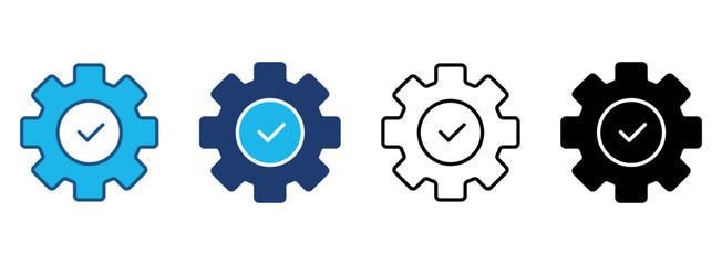 Productivity Icon Set With Multiple Styles. Vector Illustration