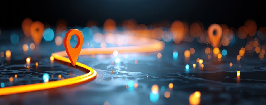 Abstract digital map route