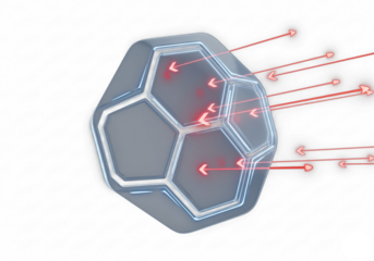 Futuristic Energy Shield Deflecting Attacks Isolated on White Background