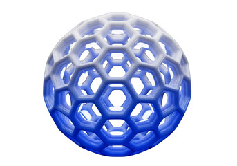 Abstract Sphere of Glowing Neural Pathways Isolated on White Background